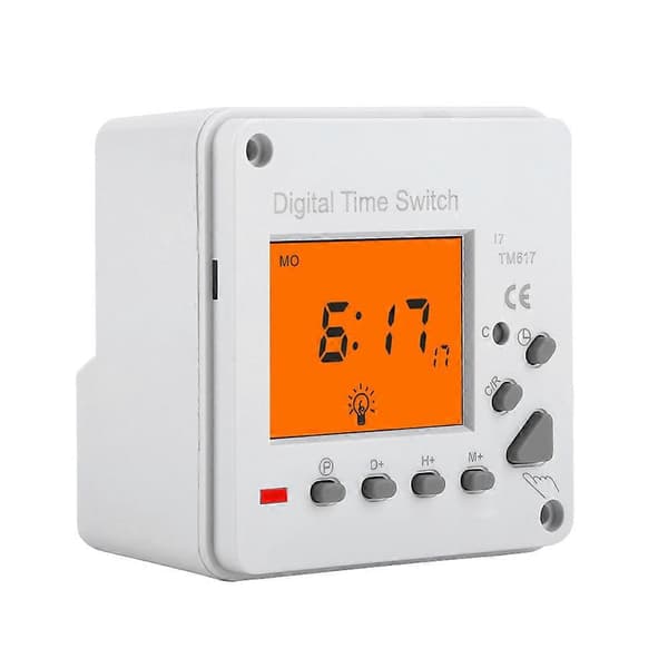 Digital Elektrisk Hållbar Programmerbar Smart Kontrollbrytare Timer med Bakgrundsbelyst Display (110V)