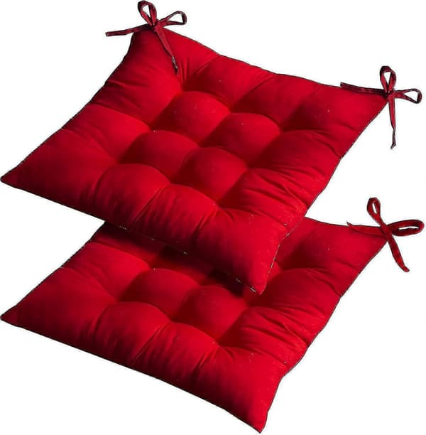 Hynder til spisebordsstole, 2 stk. 40x40cm Rød Tyk s20241212592
