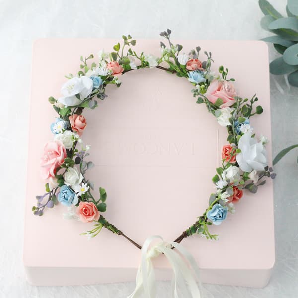#Hårbånd blomsterkrans sommereng roser 1 stk#