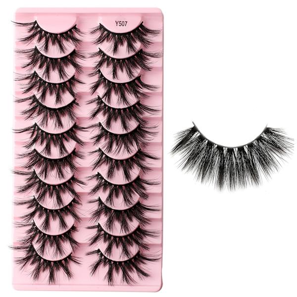 Nya fransar Mink Lösögonfransar Naturligt utseende Wispy Clear lash Band Falska ögonfransar Fluffiga 3D Curly Strip Cat Eye Fransar H