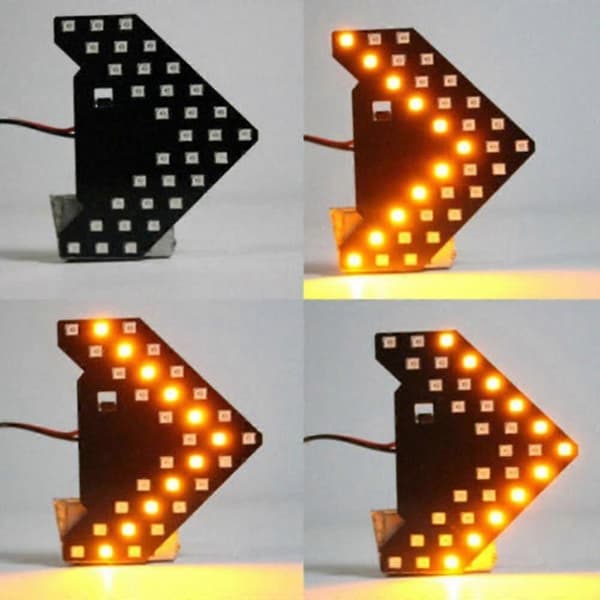 2 stk ravgule 33-smd sekvensielle LED-piler for bil sidespeil blinklys