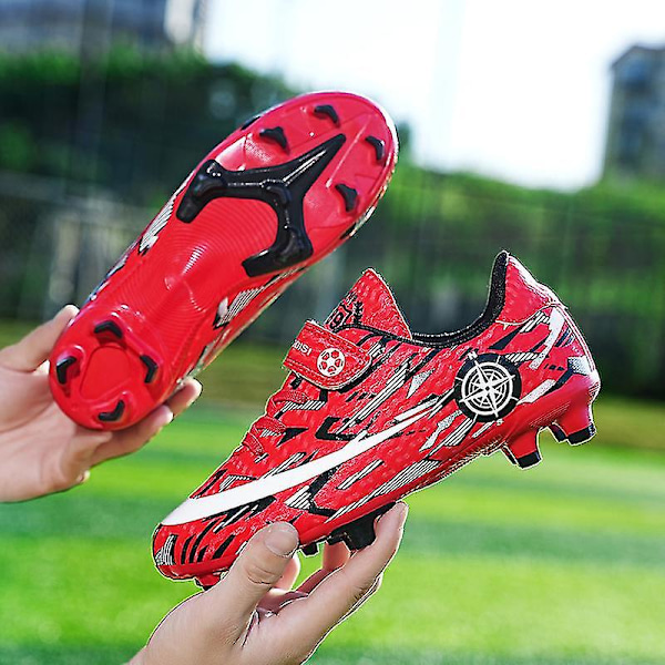 Barn Ungdom Gräs Fotbollsskor Skor Fotboll inomhus Fritidssport casual X1577a Red 34