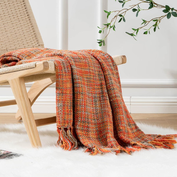HEM Rost Orange Sängfilt för soffa, Höst Täcke Fall
