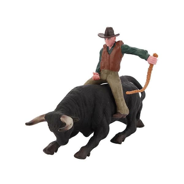 1 Sæt Simulation Western Cowboy Tyr Model Ornament Børn Statisk Matador Legetøj