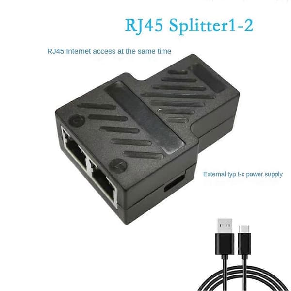 Ethernet Splitter 100Mbps RJ45 Netværksforlængerstik 1 til 2 Ethernet-adapter Internet Netværkskabel Forlænger