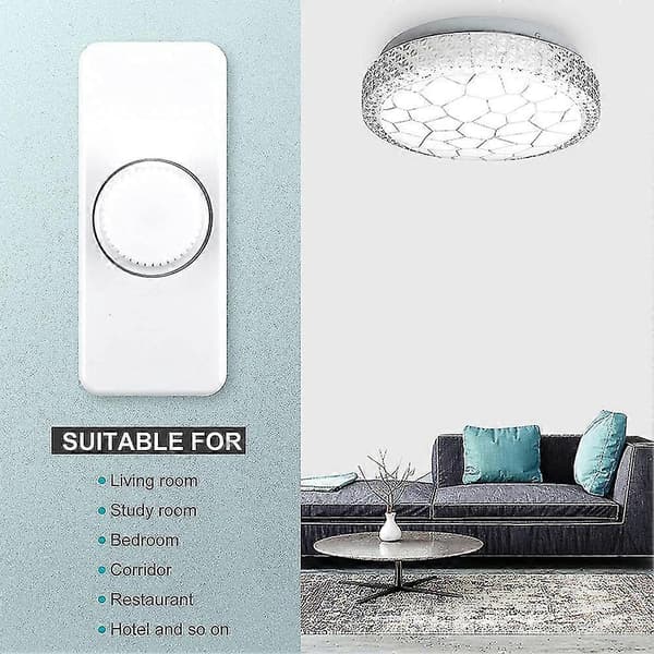 Inline LED Dimmer Switch, Indbygget Rotations ON/OFF og Knapkontrol Dimmer til Dæmpbare 3-100W LED/Glødepærer Hvid