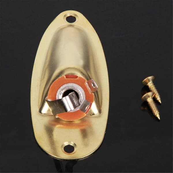 1/4 tomme gitarinngang Jack Plate Socket Output Loaded Deler for Strat MONO elektrisk gitarerstatning