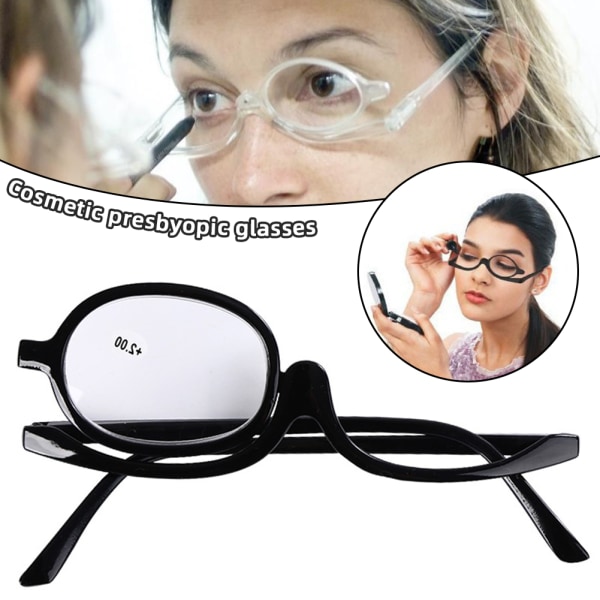 Tydelige sminkeglass nedfellbare Forstørrende sminke lesebriller Sammenleggbare briller Kosmetisk Presbyopicr sphere 250 transparent blue