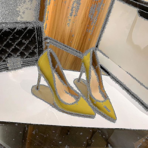 Sexy Røde Bunner Dame Pumps - Tynne Høyhælte Sko Med Spiss Tå (6cm/8cm/10cm) - Perfekt For Bryllup yellow 10cm 43