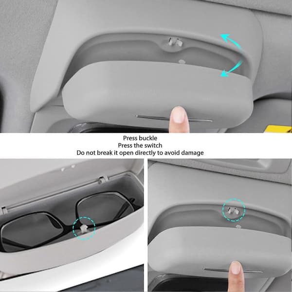 Bilbrilleetui Flocking Solbrilleopbevaringsboks Erstatning for Tesla Model Y 2020-2023 ABS