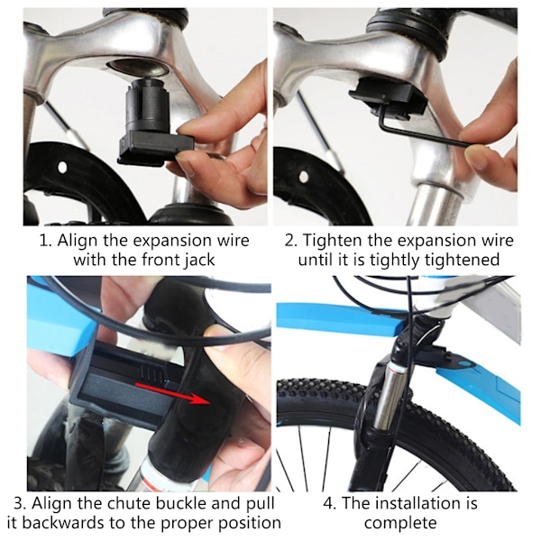 Cykelskärmar Set Justerbara Fram Bak Cyklar Stänkskärmar MTB Mud Guard Cykling Stänkskydd för Mountain Road Bike Riding qd Blue 0.37