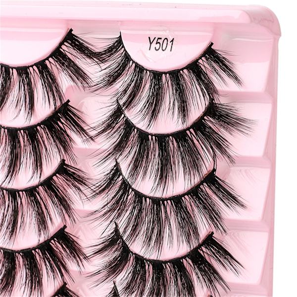 Nya fransar Mink Lösögonfransar Naturligt utseende Wispy Clear lash Band Falska ögonfransar Fluffiga 3 Curly Strip Cat Eye Fransar D