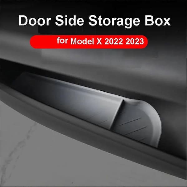 2 st förvaringslåda för framdörren för Model X 2023 Barrel Handle Organizer Container Telefonhållare Silikon Grå