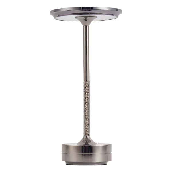 Sladdlös skrivbordslampa dimbar metall USB uppladdningsbar skrivbordslampa -1pc-WELLNGS silver