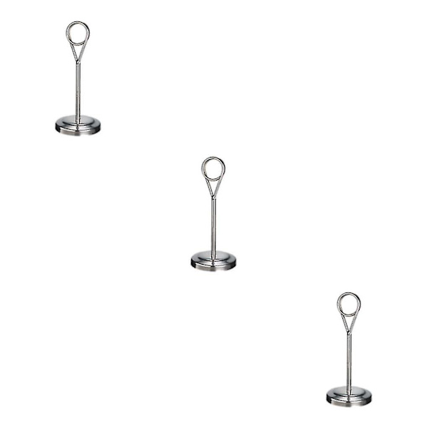 1/2/3/5 Bordnummerholder i rustfrit stål, skilteholder, fotostativ til Silvery 15cm 3PCS