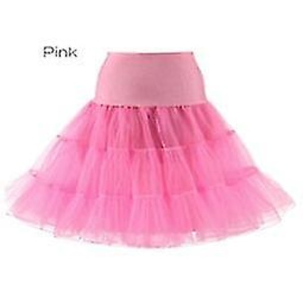 50-tals Cosplay Petticoat Rockabilly Klänning Krinoliner För Kvinna Bröllop Brud Underskört Rockabilly Tutu Snngv Pink M