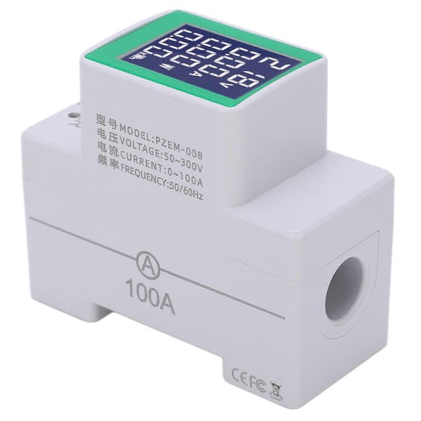 PZEM-008 LCD Digital Display Amperemeter Voltmeter Multifunktionel Skinne Wattmeter AC 50-300V