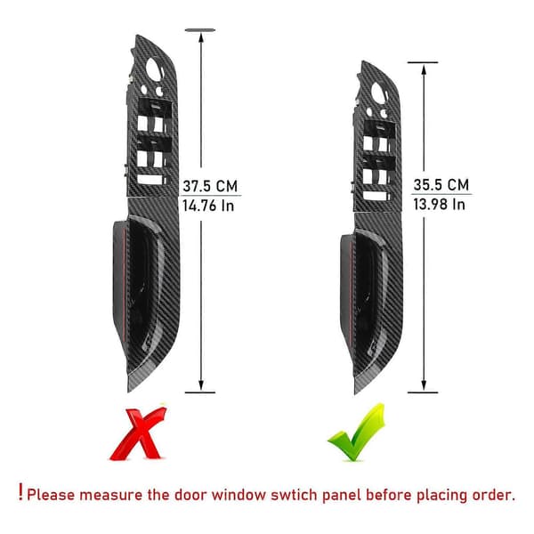 Vindusbryter Armlene Panel Førerside Dør Innerpanel for 3-serie E90 Sedan LCI 2009 til 2011 Karbonfiberstil