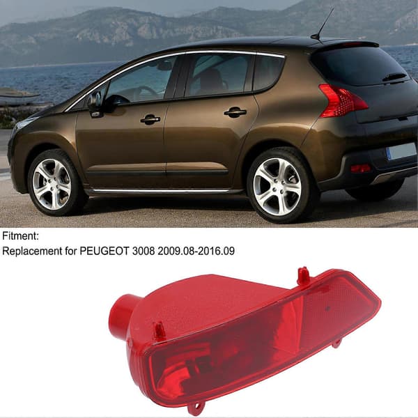 Rød bakre tåkelysenhet biltilbehør erstatning for PEUGEOT 3008 2009–2016