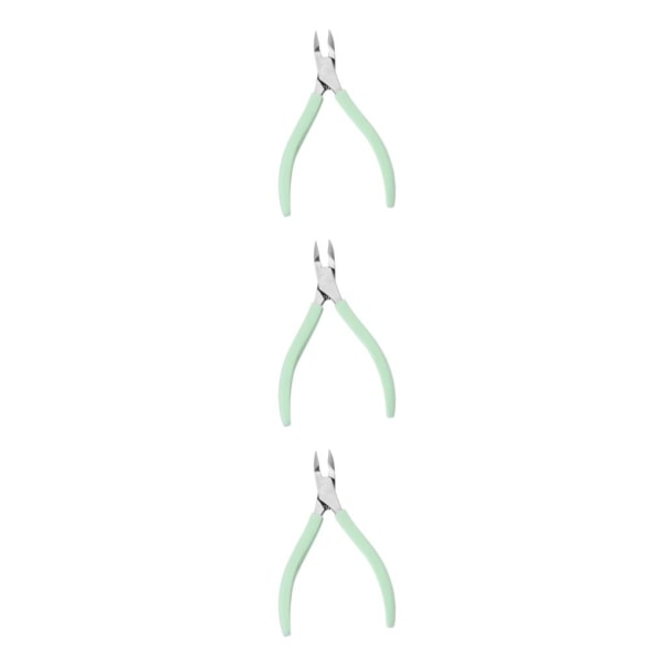 1/2/3/5 Rustfrit stål Neglebåndssaks Anti Slip Silikone Green 11 x 6.8cm 3Set