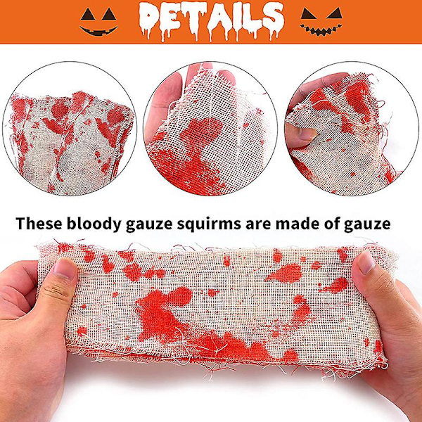 Halloween Uhyggelig Klæde Skræmmende Blod Gazeklæde Drapering Døråbninger Vinduer Væg Gazeklæde Til Halloween Hjemmefest Spøgelseshus Forsyninger White 1 Pcs