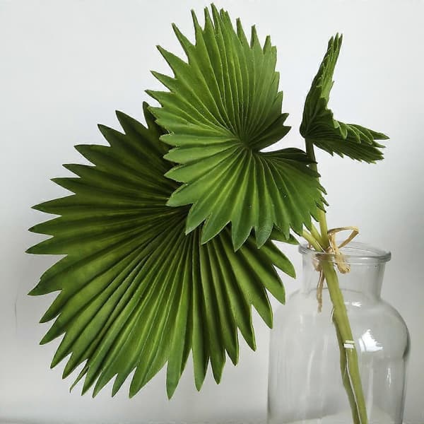 3 st konstgjorda palmbladsknippe gröna plastväxter simuleringsblad blomsterarrangemang