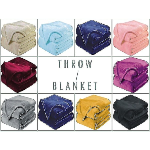 Blød, hyggelig, stor imiteret pels fleece mink tæppe seng sofa plaid dobbeltseng & kingsize Navy Single (100 cm x 155 cm)
