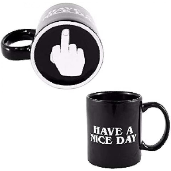 Ha en trevlig dag Kaffe Mugg Middle Finger Rolig Kopp För Kaffe Mjölk Juice