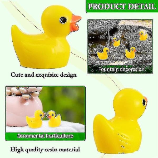 200 stk. Mini Gule Ænder Ællinger Små Ænder Havedekoration Akvarium Dukkehus Potteplanter Dekoration 7 farver Bedste Gave White 200 PCS
