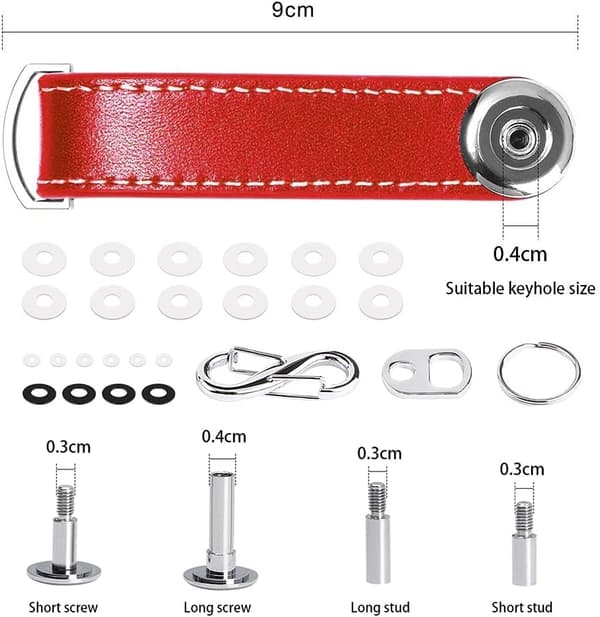 Nahkainen avaimenperä - Miesten avaimenperä - Irrotettava avaimenperä - Tasku S