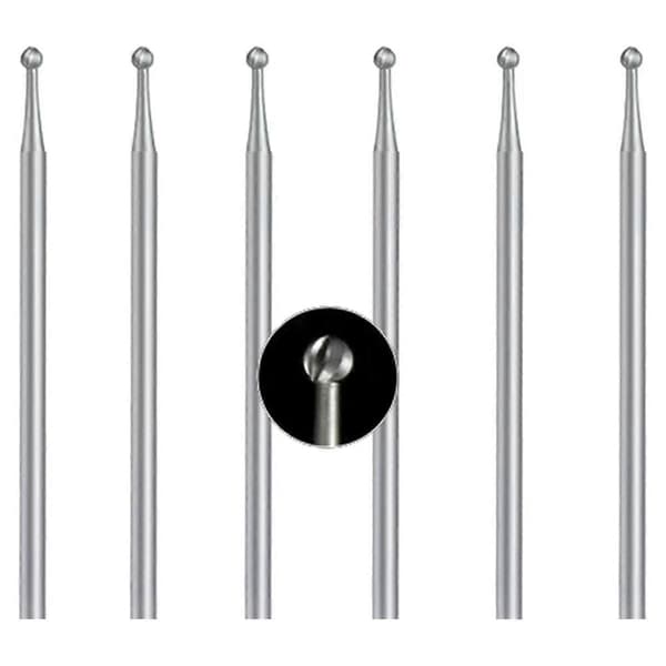 6 st kulfrässet, 3/32 tums sfärfräsar för smyckesnideri (2,3 mm)