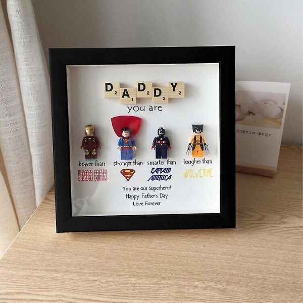 Superhelte Fotoramme Vægkunst Retro Tegneseriefigur Familie Dekoration Black Family 4