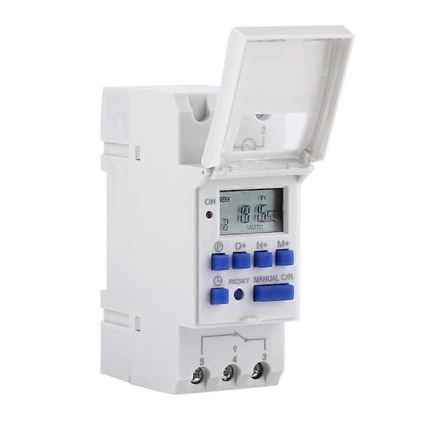 LCD-display Ugentlig programmerbar elektronisk relætid 16 ON og OFF timer (AC110V)