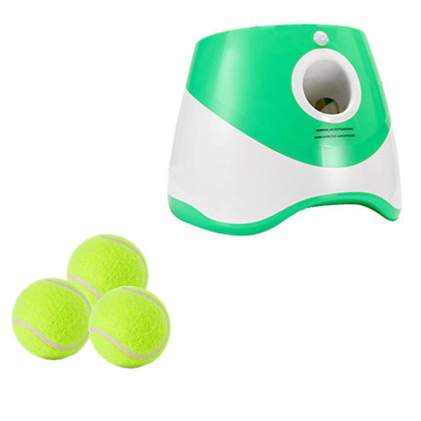 Automatisk boldkaster til hunde med 3/6/9 bolde, holdbar boldkastemaskine til små og mellemstore hunde Green 3 Balls