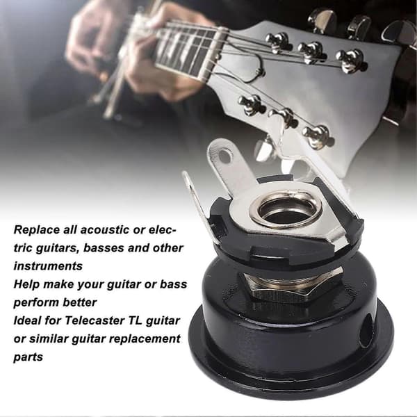 Gitar Jack Plate Electrosocket Holder Elektriske Gitarer Jackplate Innfelte Deler