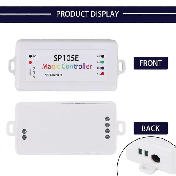 Sp105e Trådløs Bluetooth-controller App Ws2811 Ws2812b Ws2801 Sk6812 Apa102 Individuelt Adresserbar