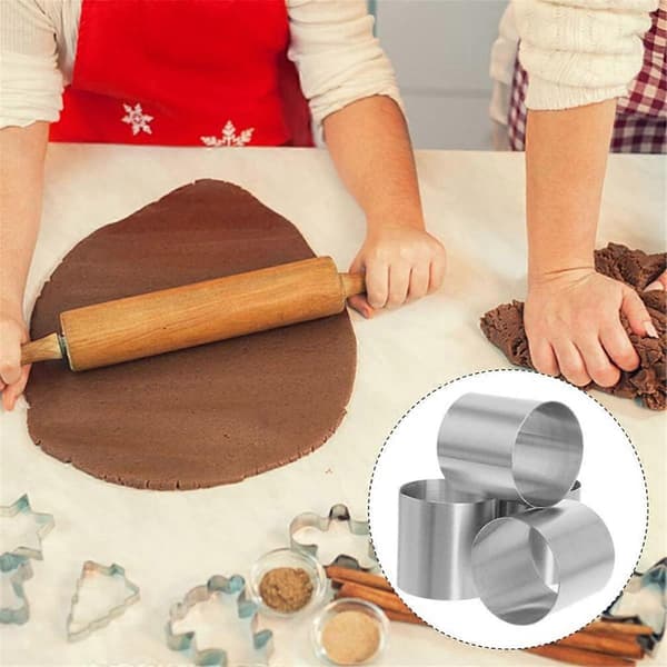 Rund kakeringform i rustfritt stål, 16 stk. dessertmousseform, minikake- og bakverkformsett