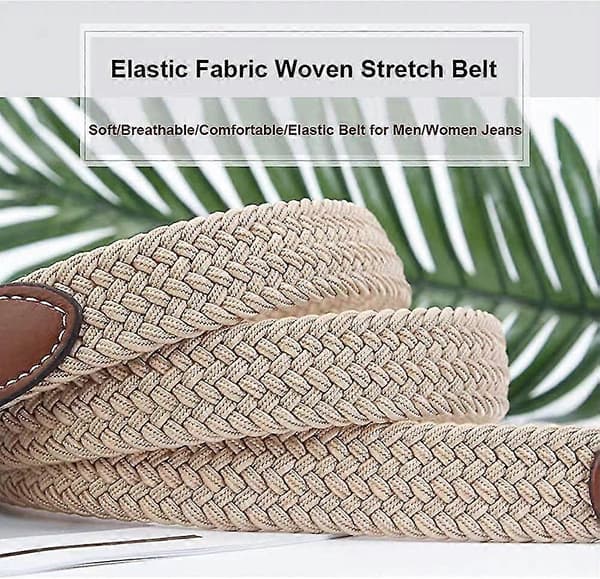 2-pack 1'' Smal Elastisk Bälte, Stretch Flätat Smalt Tygvävt Dam- eller Flickjeans Klänning Vardagsbälte