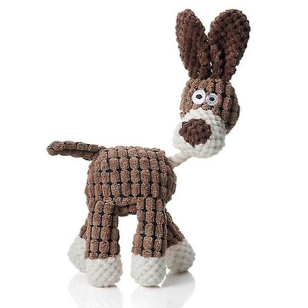3-pack Oändligt Hållbara, Robusta Åsna-Squeaky Hundleksaker För Aggressiva Tuggare, Fyllda Hundleksaker Plysch Hundleksak Brown