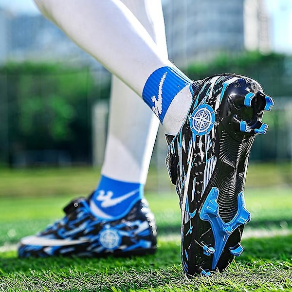 Barn Ungdom Gräs Fotbollsskor Skor Fotboll inomhus Fritidssport casual X1577a BlackBlue 30