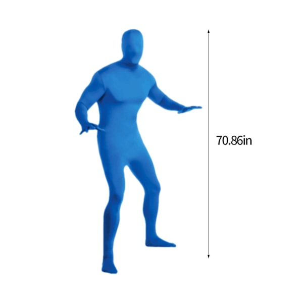 Unisex Spandex Joustava Aikuisten Naamiaisasu Katoava Mies Kokovartalopuku Karnevaaliasut Blue 175-185cm