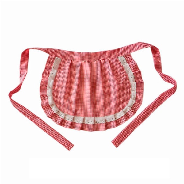 Retro Förkläden Midjeförkläde För Flickor Tight Kostym Vit Bomull Halvförkläde Fest Het Watermelon red