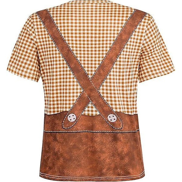 Oktoberfest Herr T-shirt med Korta Ärmar - Bavarisk Kostym GREEN M