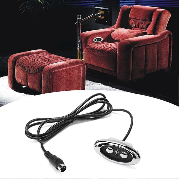 LED-bakgrunnsbelysning 2-knapps elektrisk sofa håndkontrollbryter sofakontroller med USB-port inngang 12-29V USB-utgang 5V2A