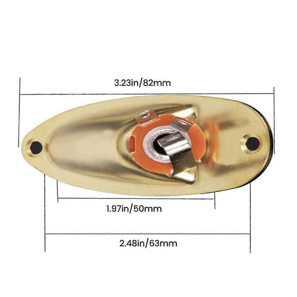 1/4 tomme gitarinngang Jack Plate Socket Output Loaded Deler for Strat MONO elektrisk gitarerstatning