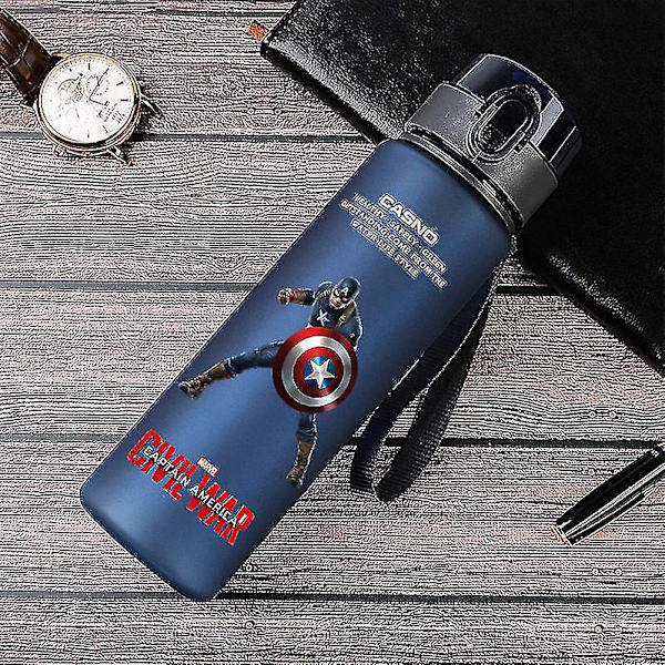 Spiderman Hulk Anime Vattenflaska Iron Man Captain America Pojkar Cartoon Plast Drickkoppar Barn Vuxna Vattenglas 560ml 7