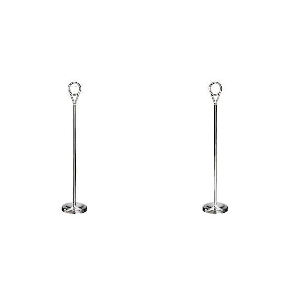 1/2/3/5 Bordnummerholder i rustfrit stål Skiltholder Fotostativ Til Silvery 35cm 2PCS