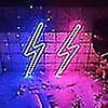 Neon skylt blixt LED neon vägg nattljus batteri Lightning2-Blue