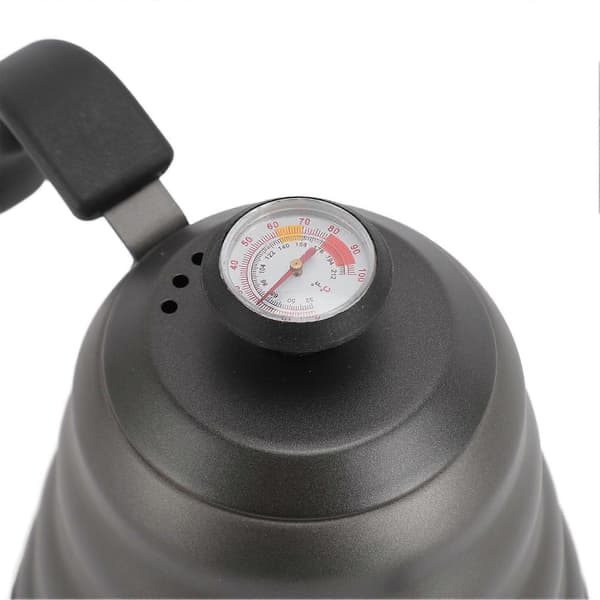 Kaffekedel 1200ml Rustfrit Stål Svanenhals Hæld Over Kaffekande med Termometer til Induktionskogeplade