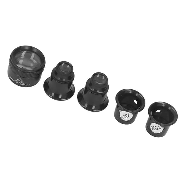 5 stk monokulær lupe 10X 20X 30X 30x36mm multifunksjonell lett bærbar øyeforstørrelseslinse